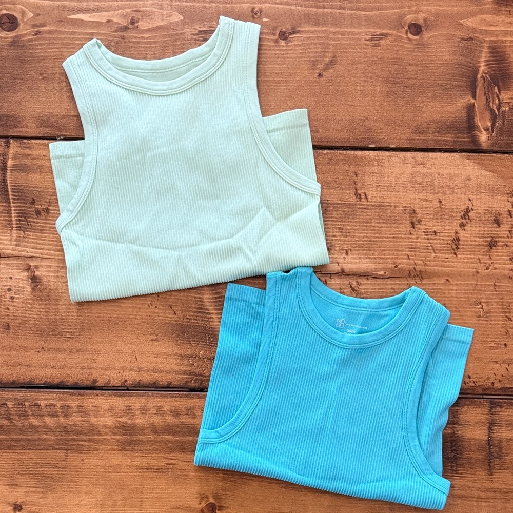 2 Tank Tops - Mint Green and Teal